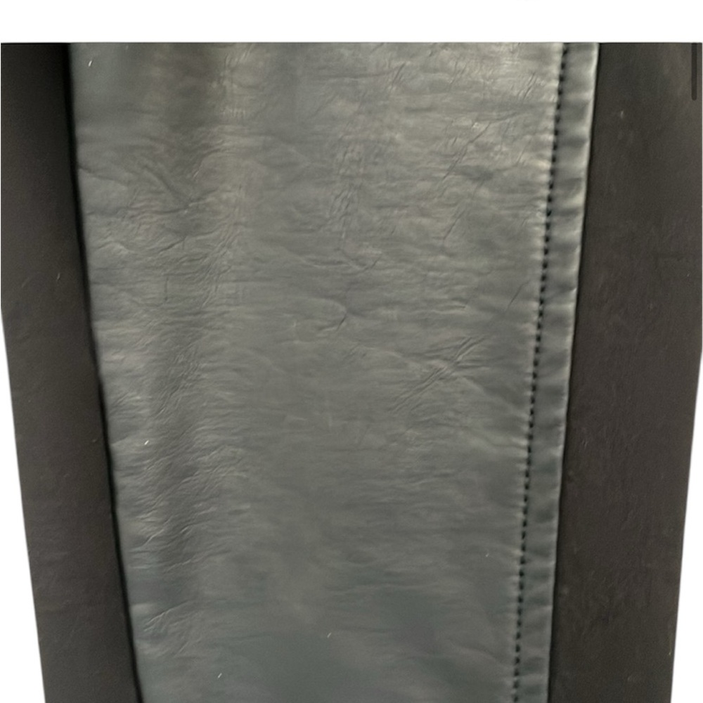 Lauren Ralph Lauren Black Stretch & Faux Leather Leggings with Ankle Zips 4 EUC - Picture 6 of 15